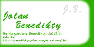 jolan benedikty business card